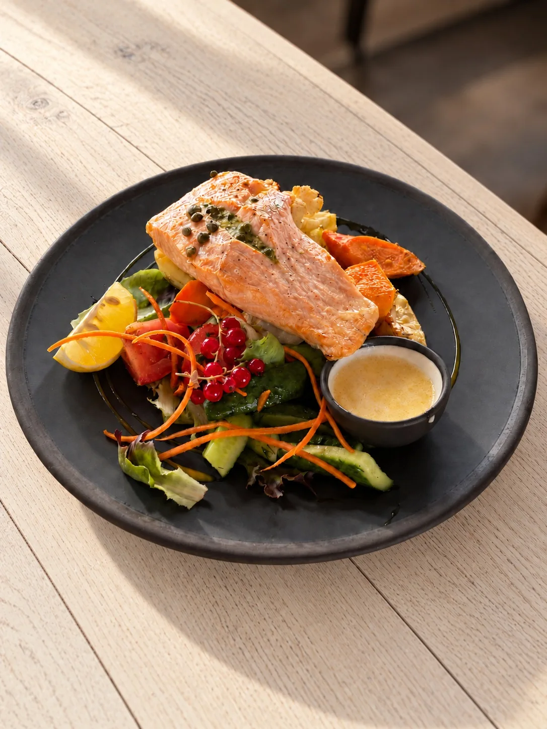 Salmon fillet with vegetables
