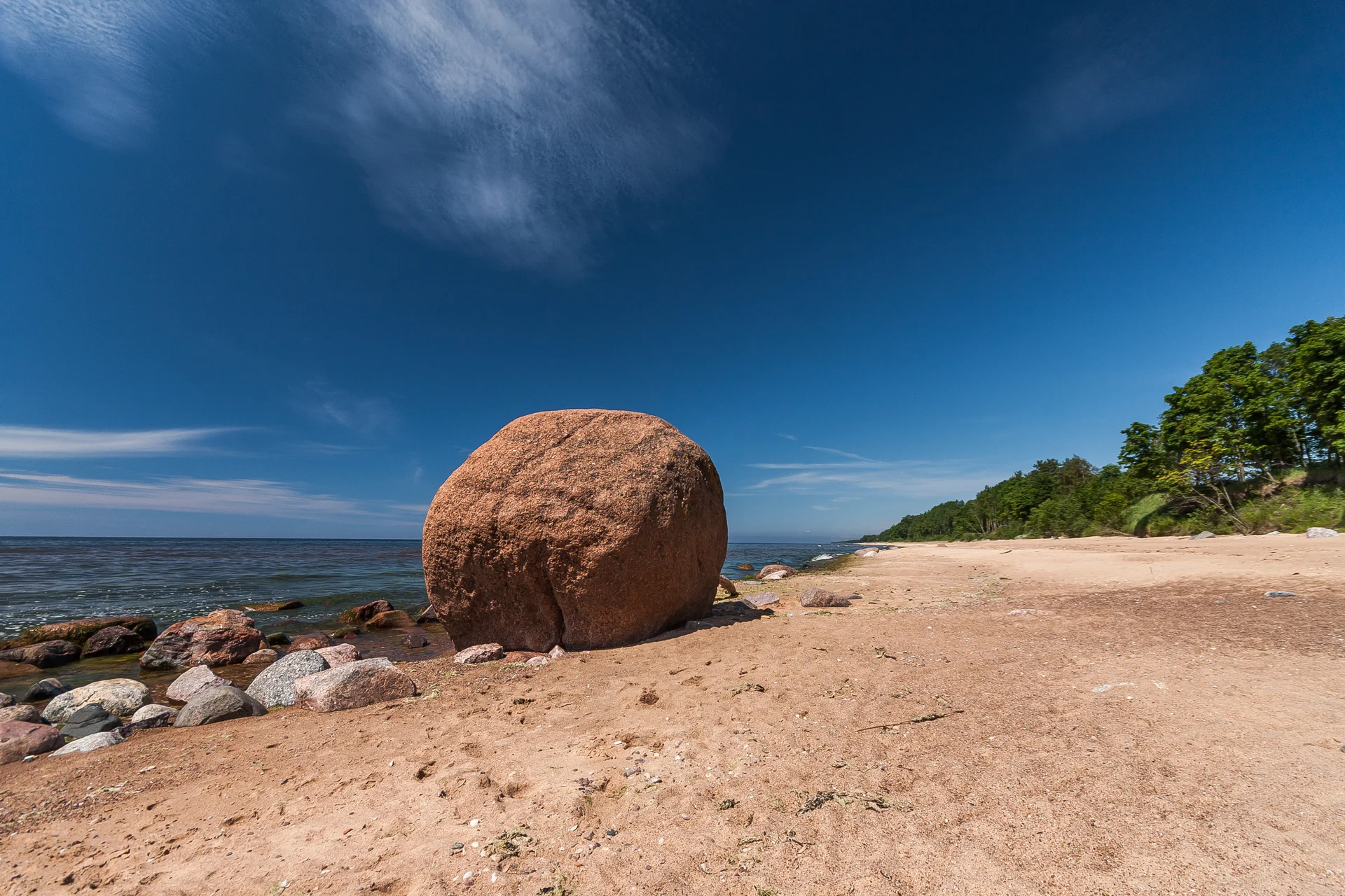 The Lauču Akmens boulder on the Baltic coast